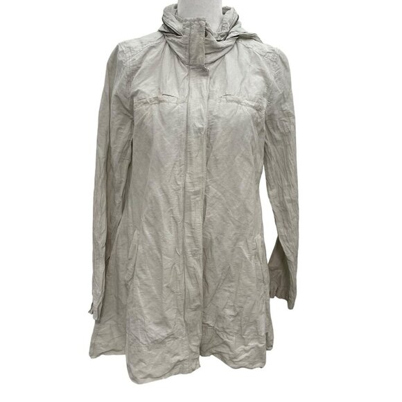 Eileen Fisher Lightweight Minimalist Jacket Packable Hood Gray size XS - Picture 1 of 9